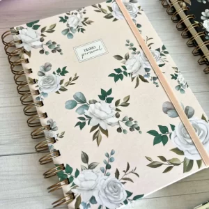 Cuaderno A5 Tapa Dura Flor Salmón