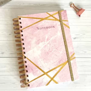 Cuaderno A5 Tapa Dura Marble Rosa